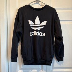 Black Long Sleeve Adidas Crewneck - Size Small - Has Pockets